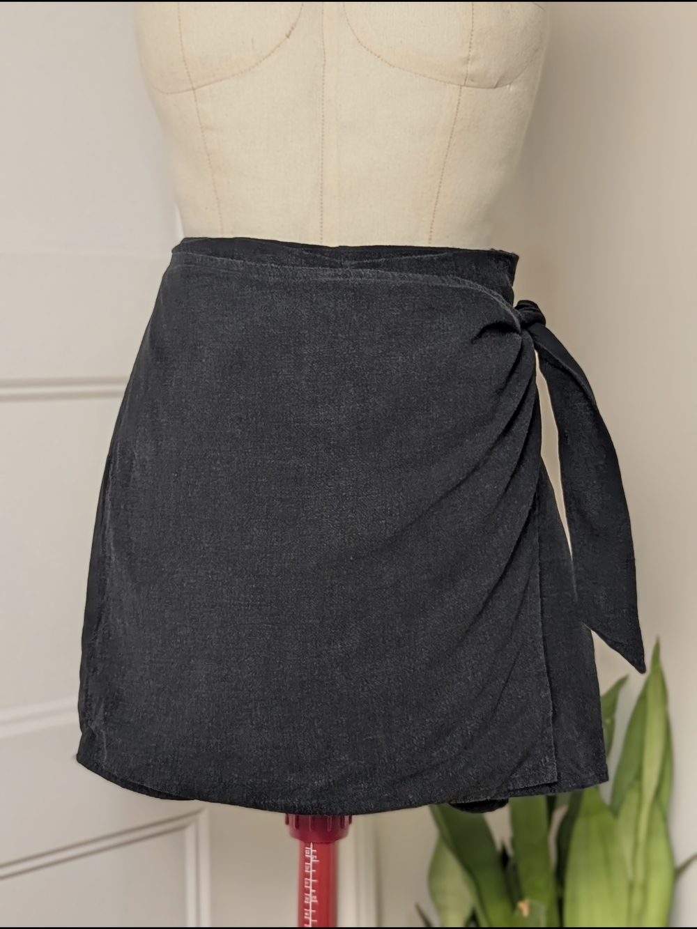 twik Linen Wrap Mini Skort with Side Tie